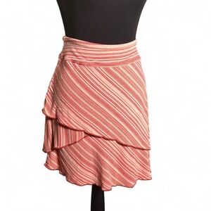 Athleta Y2K Red & Grey Asymmetrical Mini Skirt